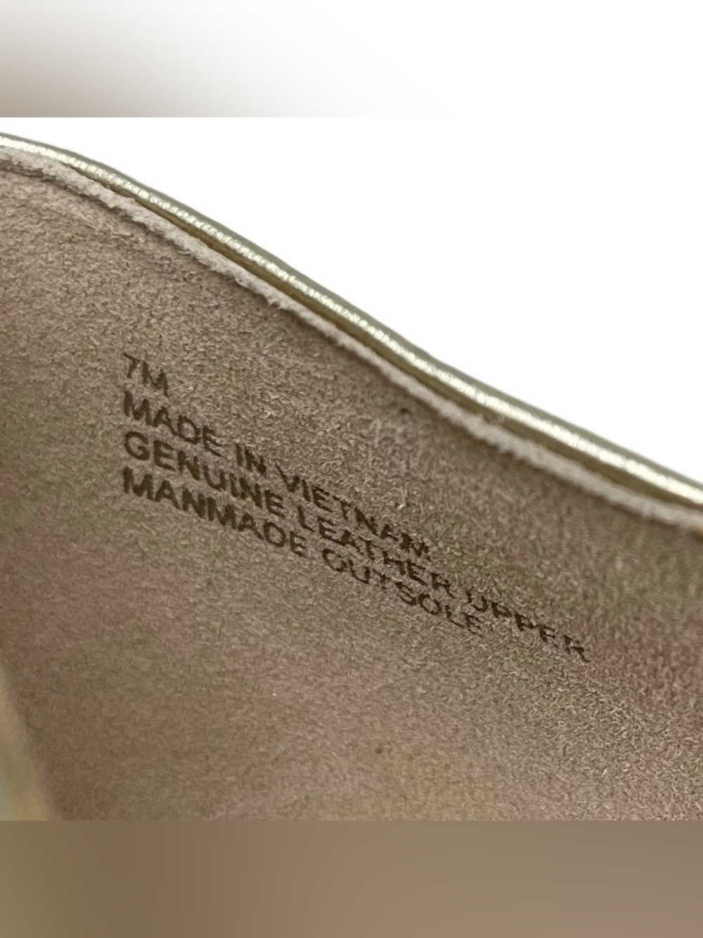 Talbots “Portia” Nude & Gold Metallic Back Nappa Leather Flats Women’s Size 7M - Picture 6 of 15